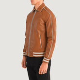 Jopar Brown Leather Varsity Jacket